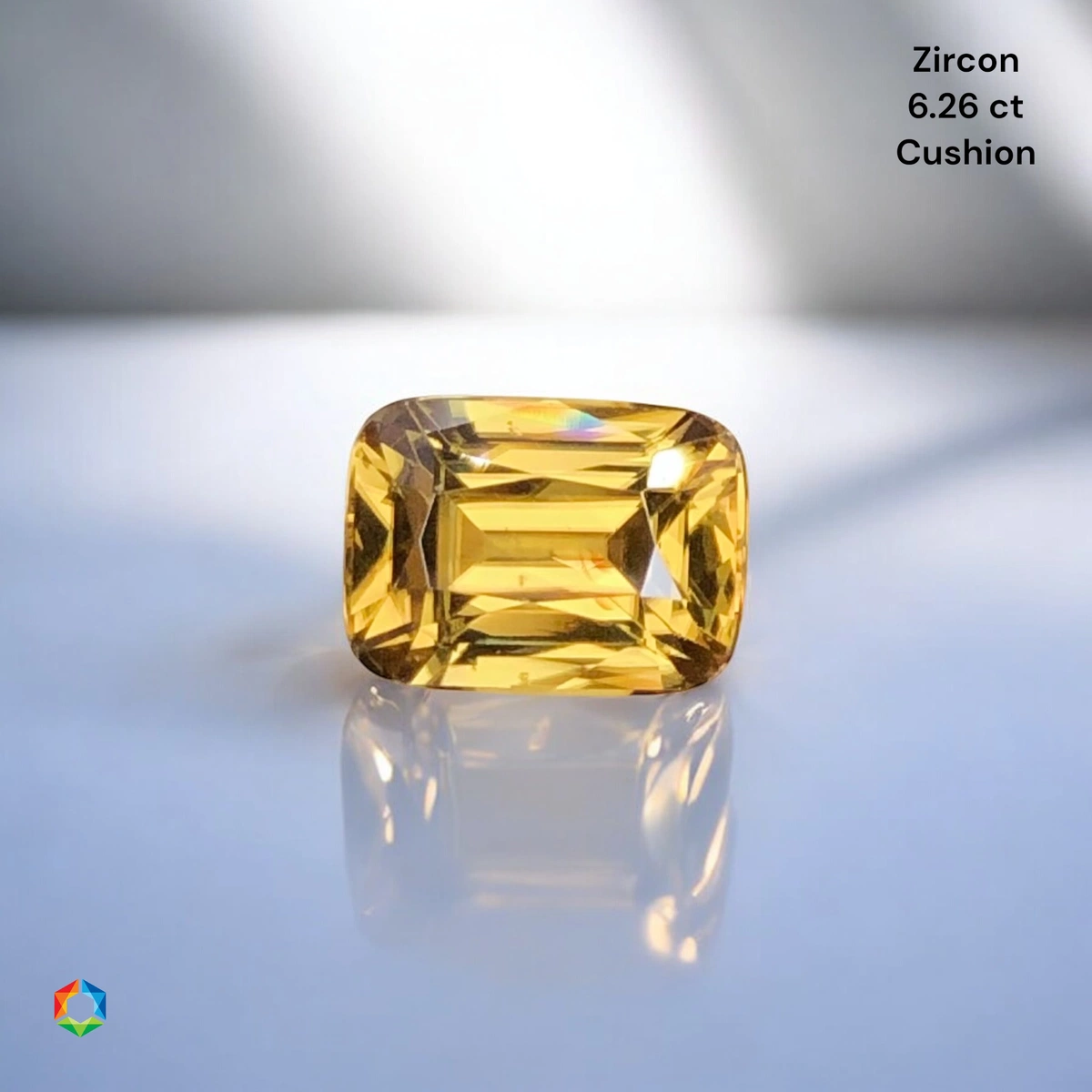 6.26 ct Yellow Zircon Cushion