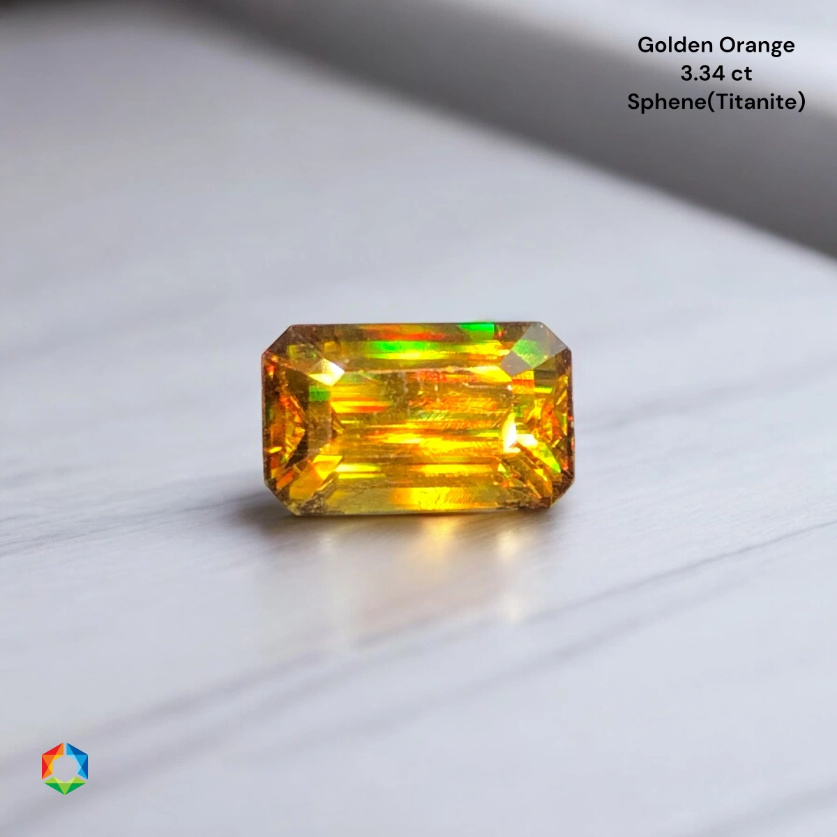 3.34 ct Orange Sphene Emerald