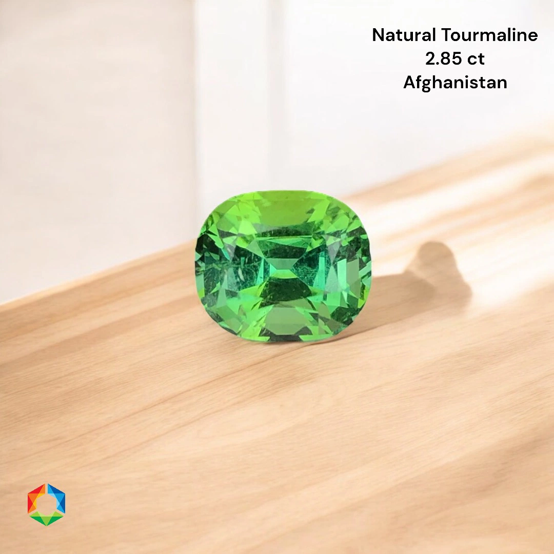 2.85 ct Green Tourmaline Cushion