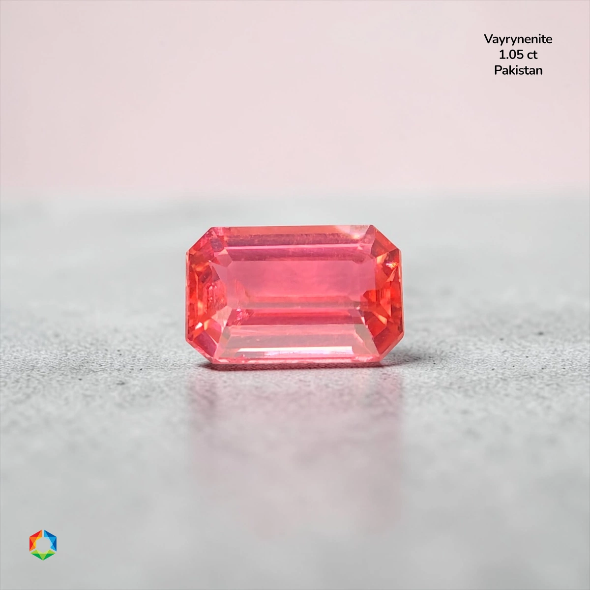 1.05 ct Orange Vayrynenite Octagon