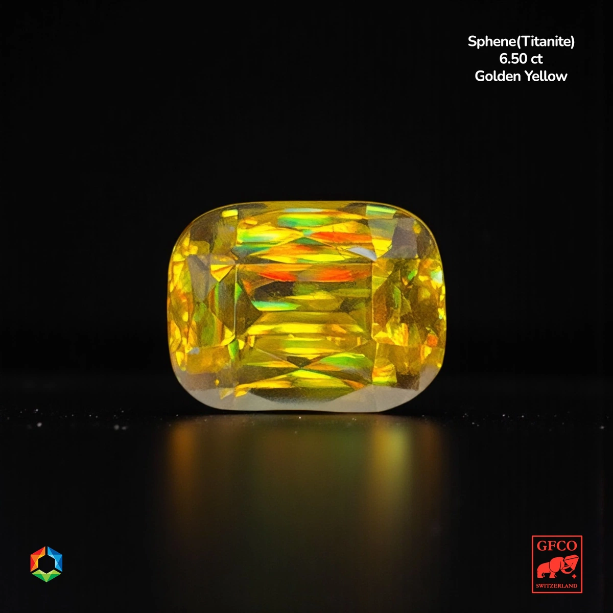 6.5 ct Orange Sphene Cushion – GFCO Certified