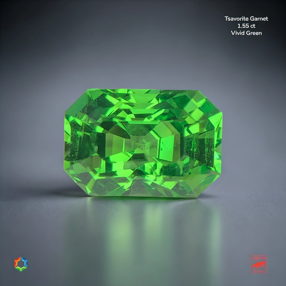 1.55 ct Green Tsavorite Garnet Octagon – GFCO Certified