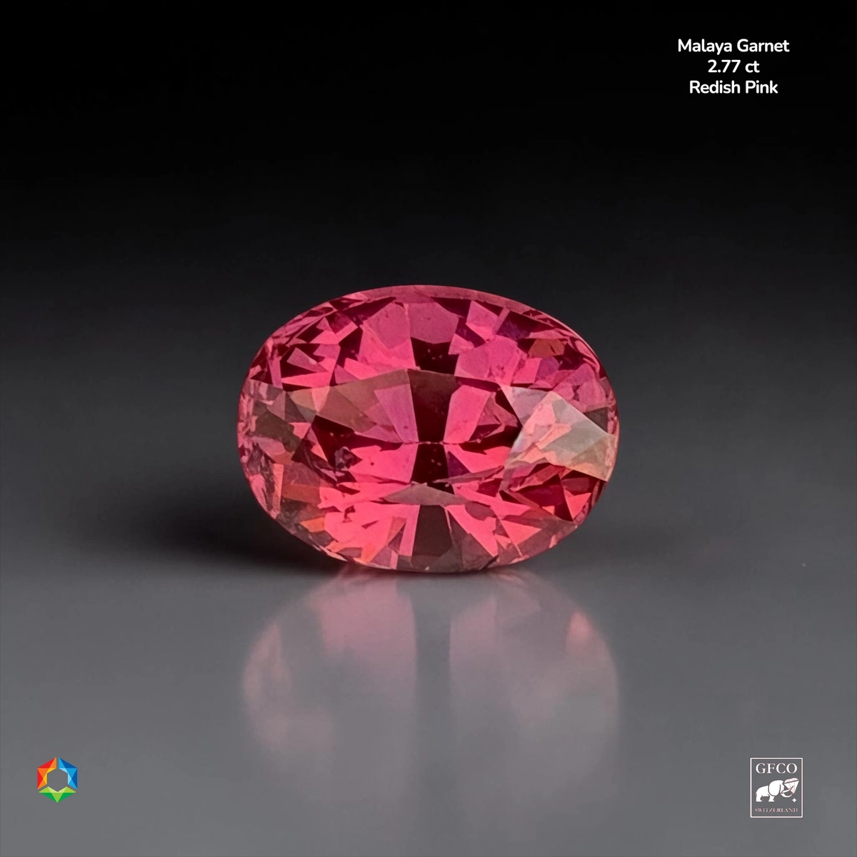 2.77 ct Pink Malaya Garnet Oval – GFCO Certified