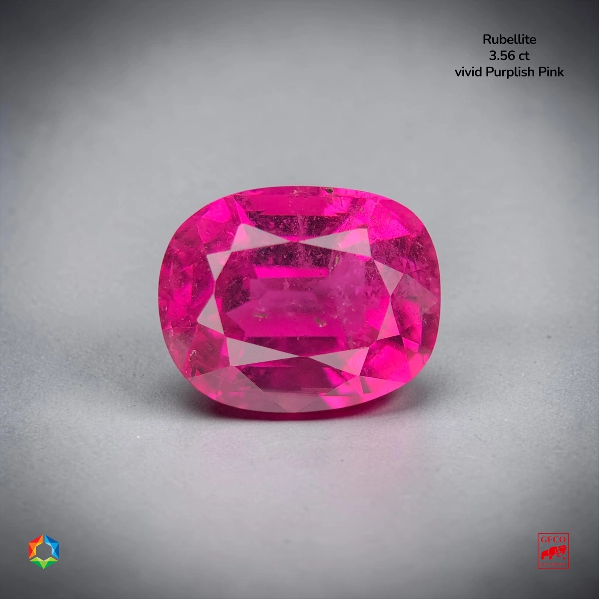 3.56 ct Pink Rubellite Tourmaline Cushion – GFCO Certified
