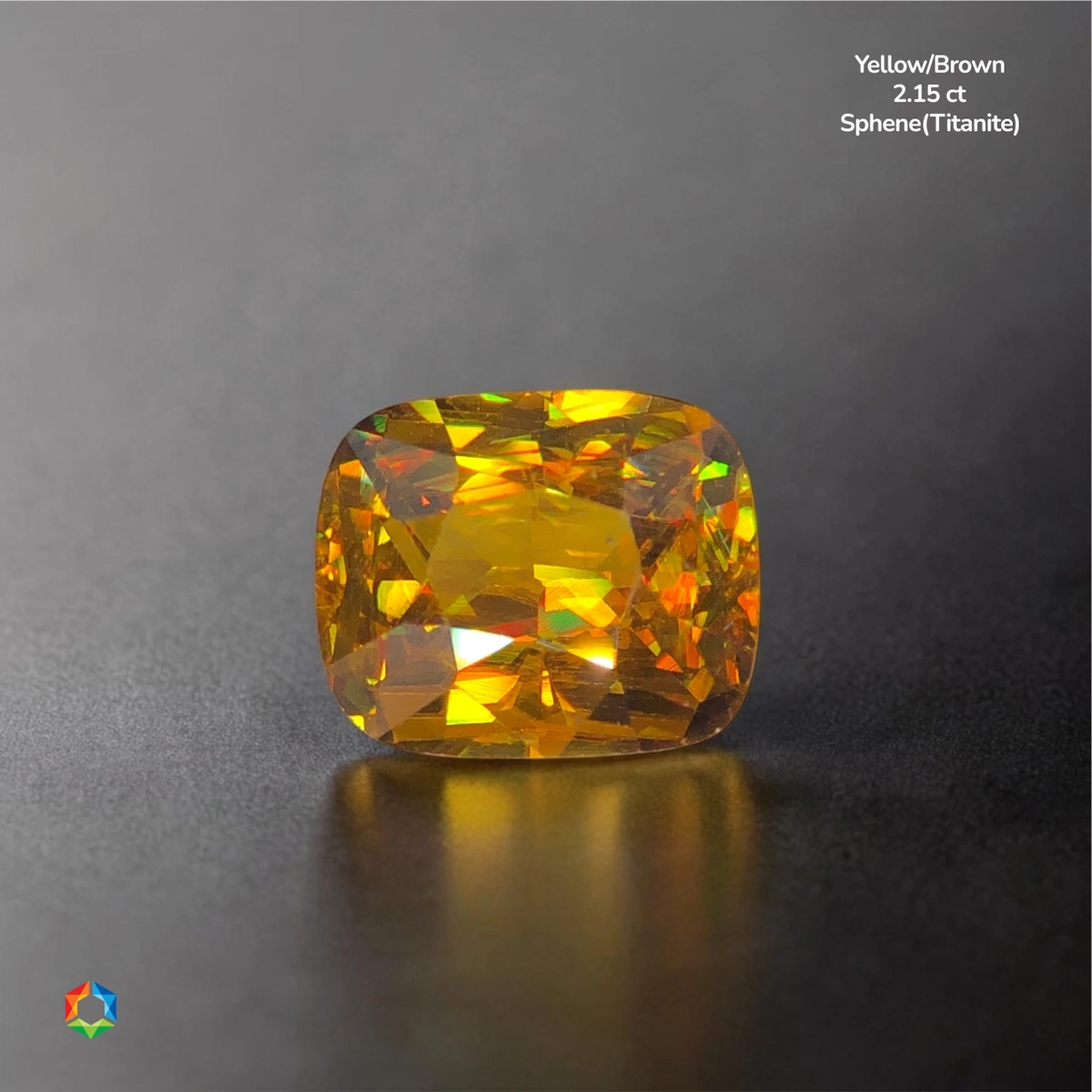 2.6 ct Yellow Sphene Cushion
