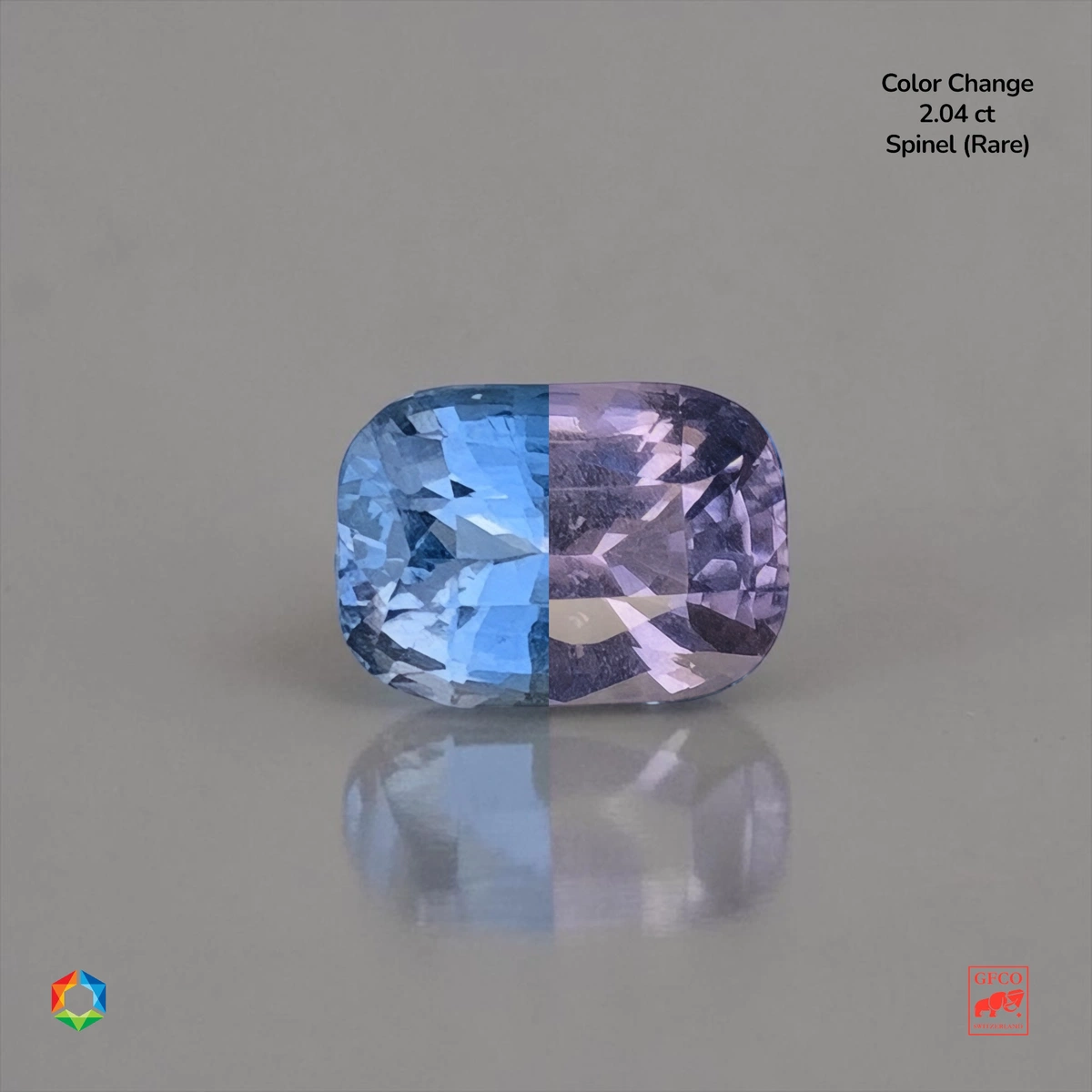 2.04 ct Purple Blue Spinel Cushion – GFCO Certified