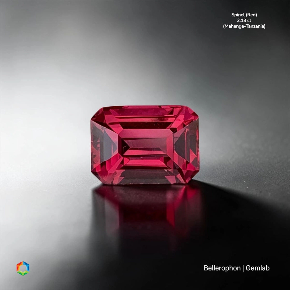 2.13 ct Red Red Spinel Octagon – Bellerophon Certified