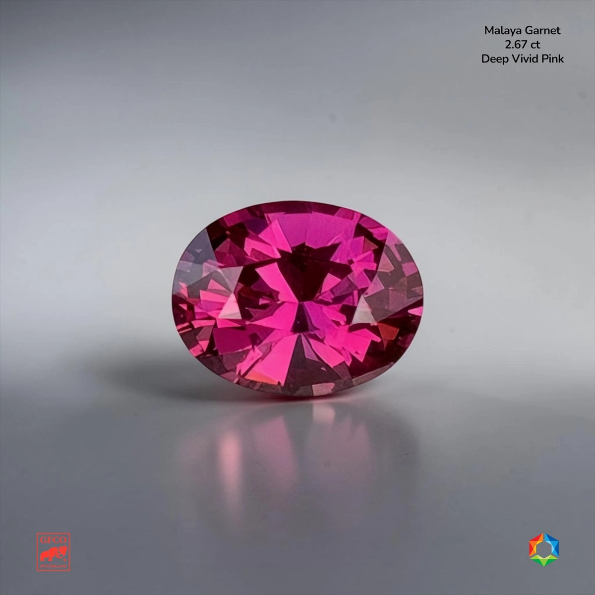 2.67 ct Pink Malaya Garnet Oval – GFCO Certified