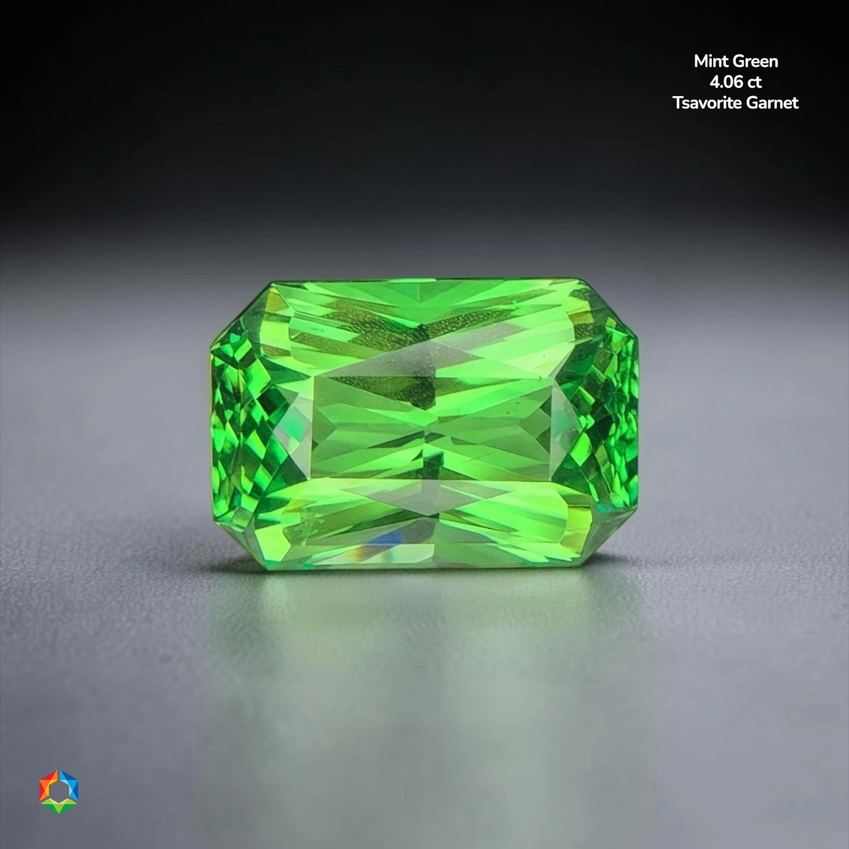 4.06 ct Green Tsavorite Garnet Octagon