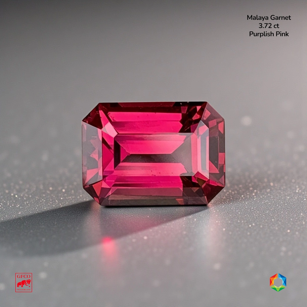 3.72 ct Pink Malaya Garnet Octagon – GFCO Certified
