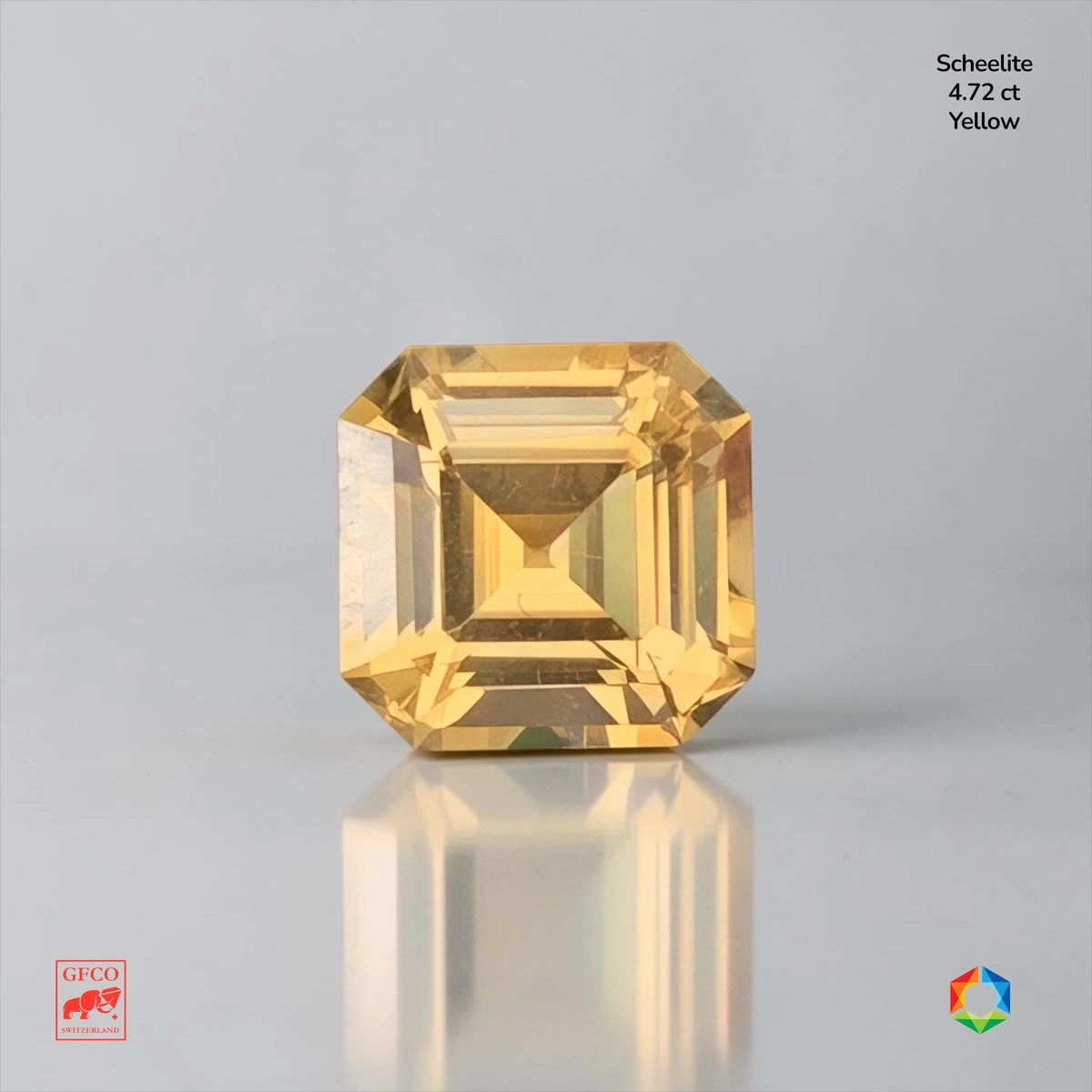 4.72 ct Yellow Scheelite Octagon – GFCO Certified