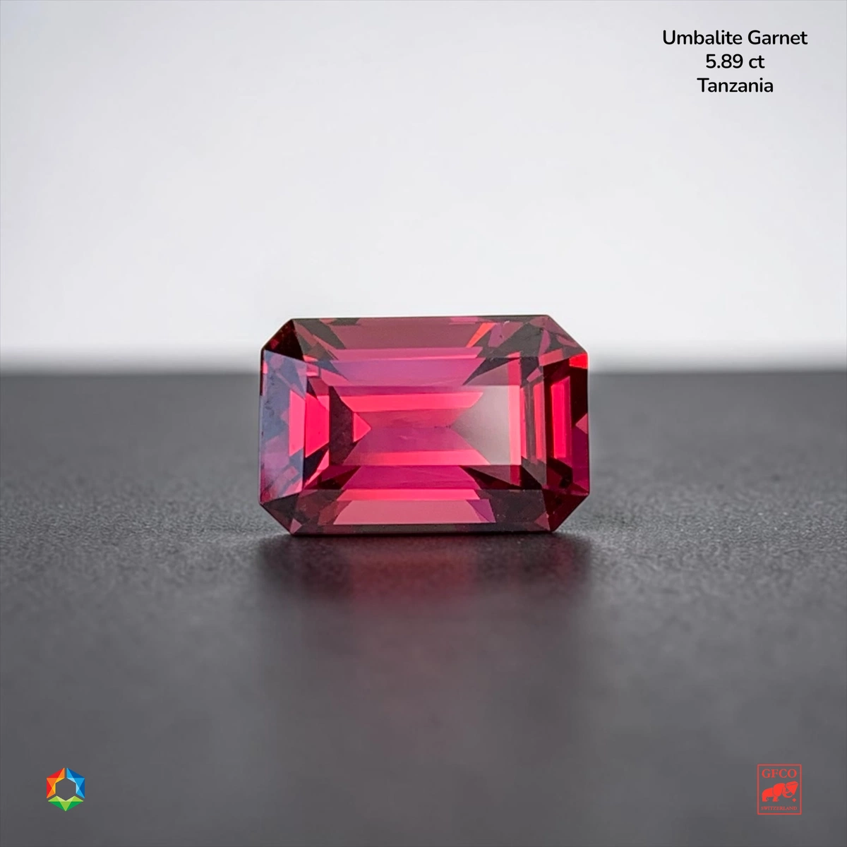 5.89 ct Red Umbalite Garnet Octagon – GFCO Certified