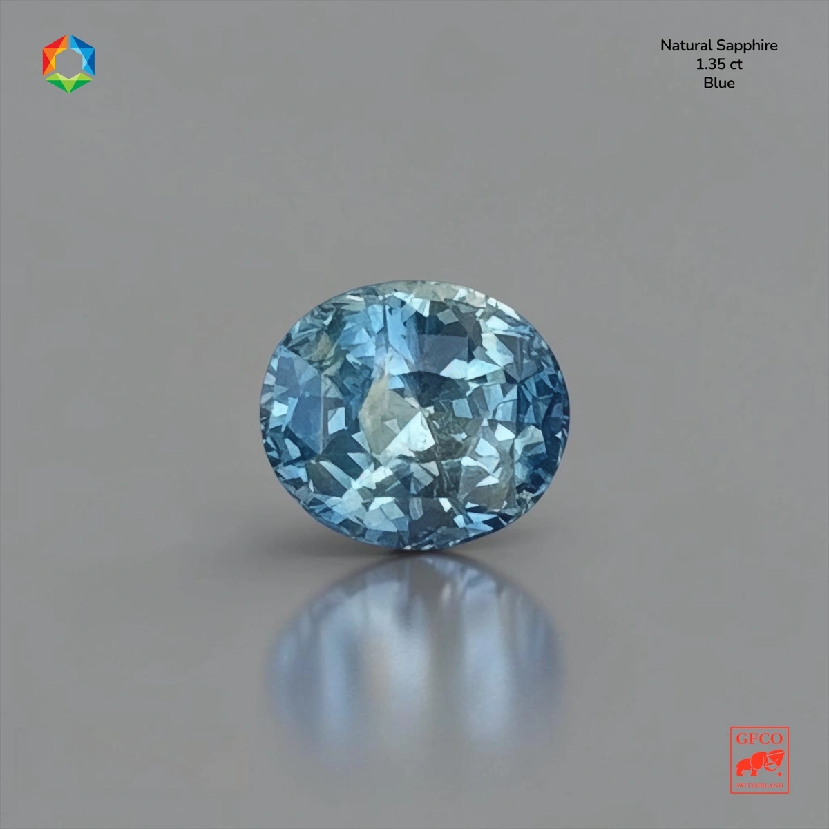 1.35 ct Blue Blue Sapphire Oval – GFCO Certified
