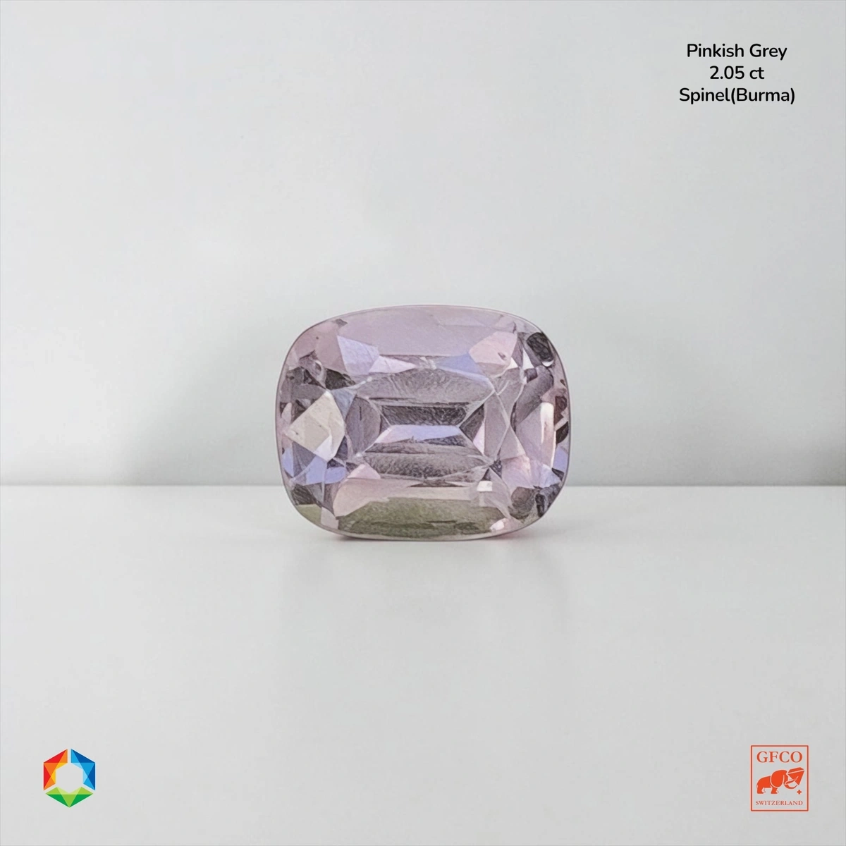 2.05 ct Grey Grey-Pink Spinel Cushion – GFCO Certified