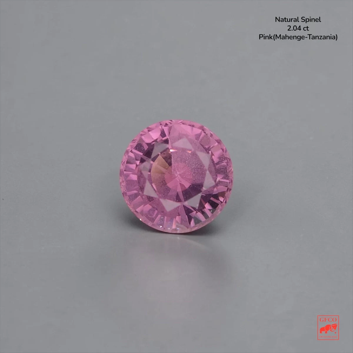 2.04 ct Pink Mahenge Spinel Round – GFCO Certified