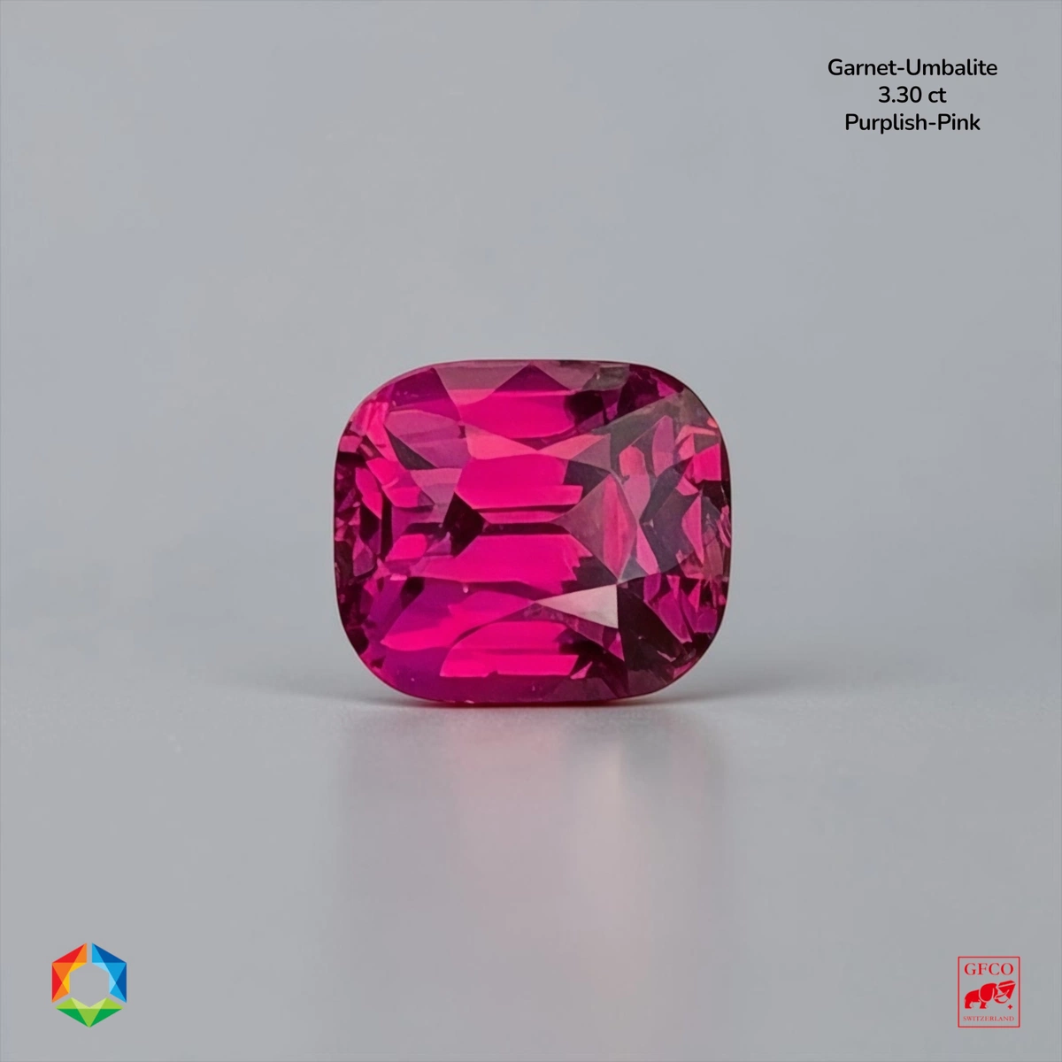 3.3 ct Pink Umbalite Garnet Cushion – GFCO Certified