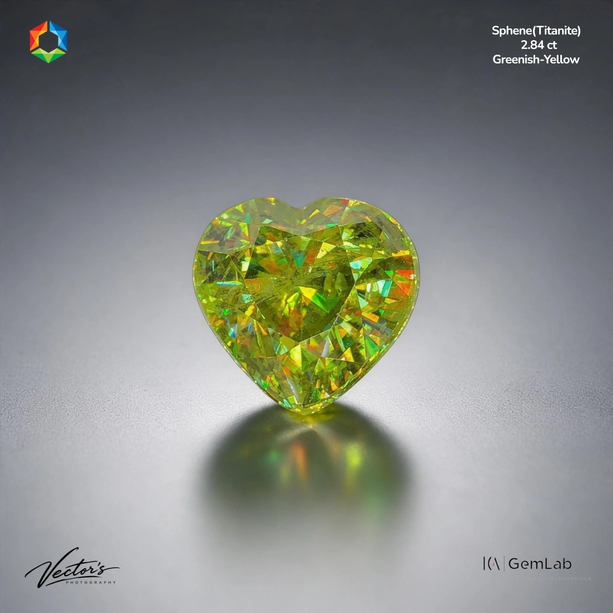 2.84 ct Green Sphene Heart – ICA Certified