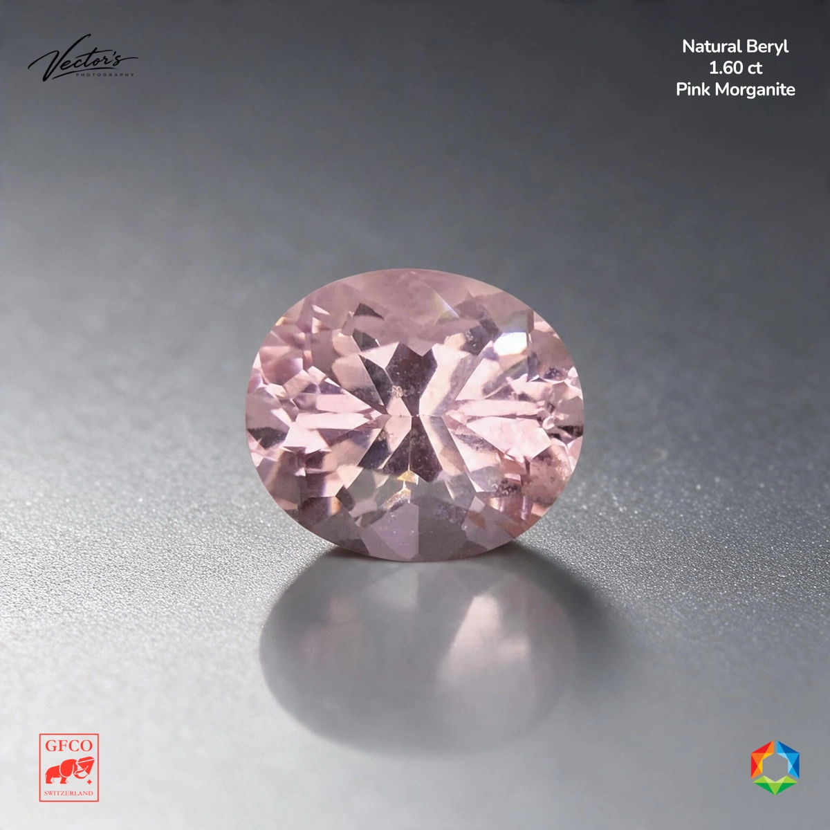 1.6 ct Pink Morganite Oval – GFCO Certified