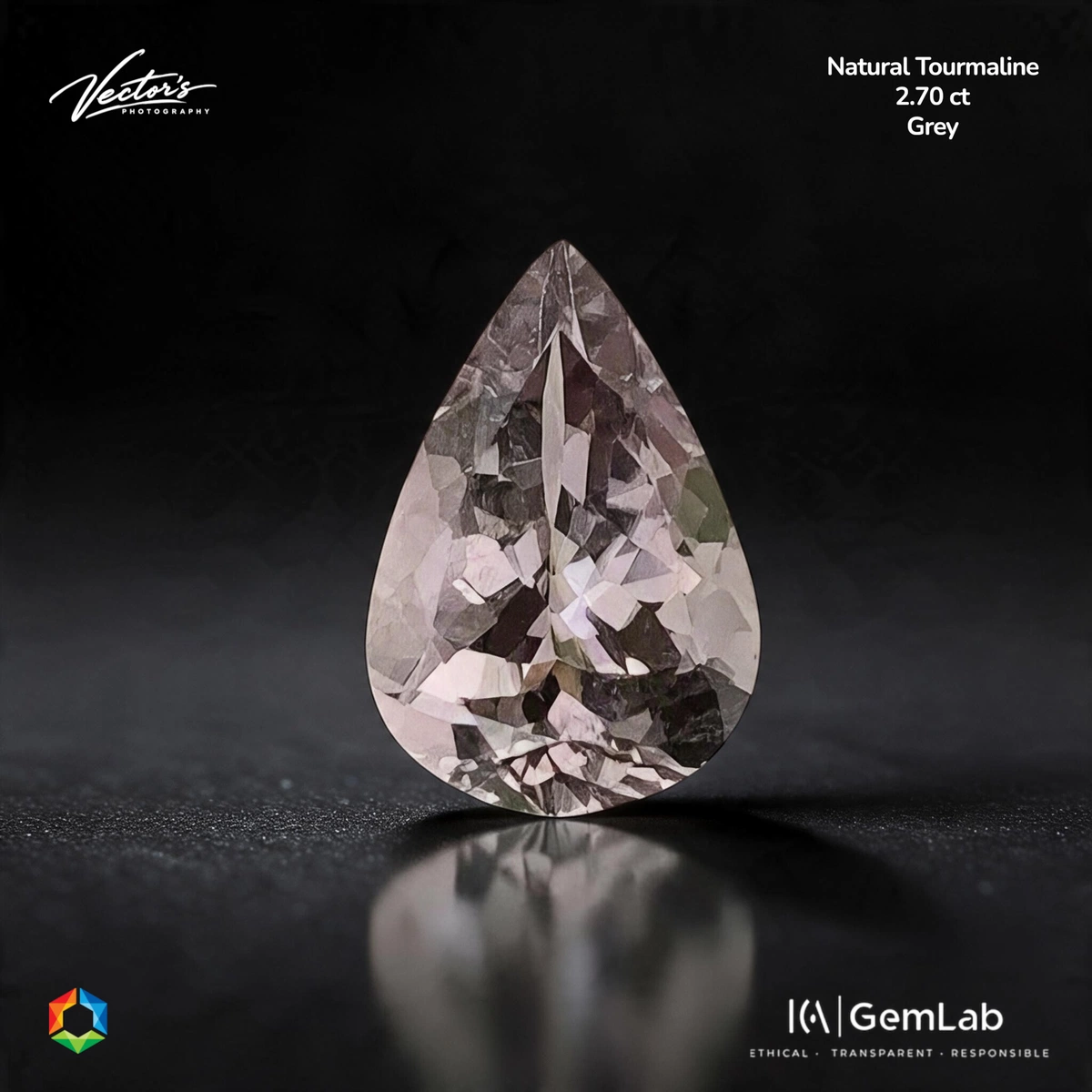 2.7 ct Purple Tourmaline Pear – ICA Certified